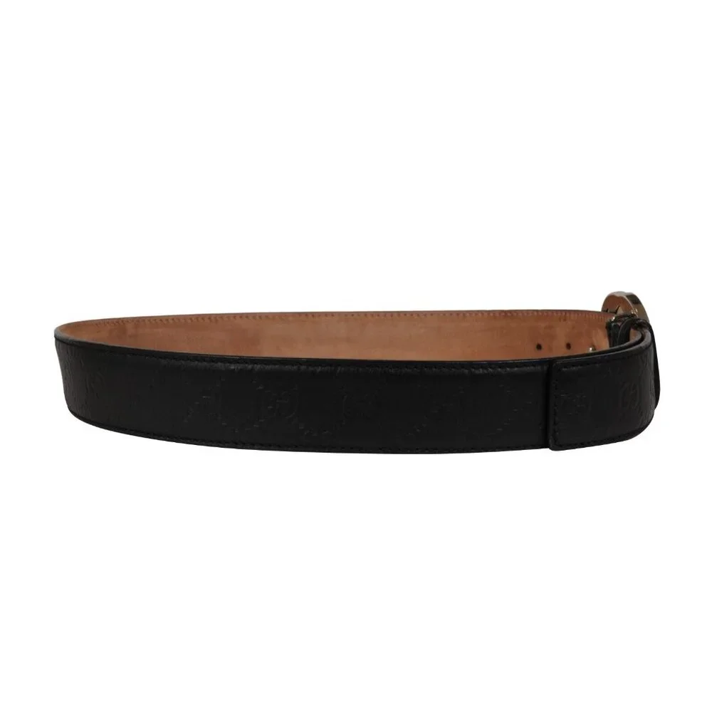 Gucci Mens Interlocking GG Supreme Buckle Belt Sizze 90 36 Black Leather - Picture 8 of 12
